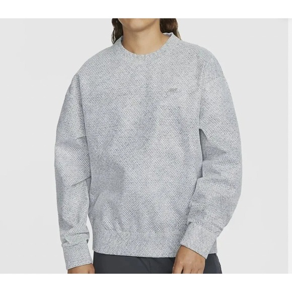 Nike Tech Pack Therma-FIT ADV Gray Knit Sweatshirt Embroidered Logo Mens Large - Picture 1 of 10